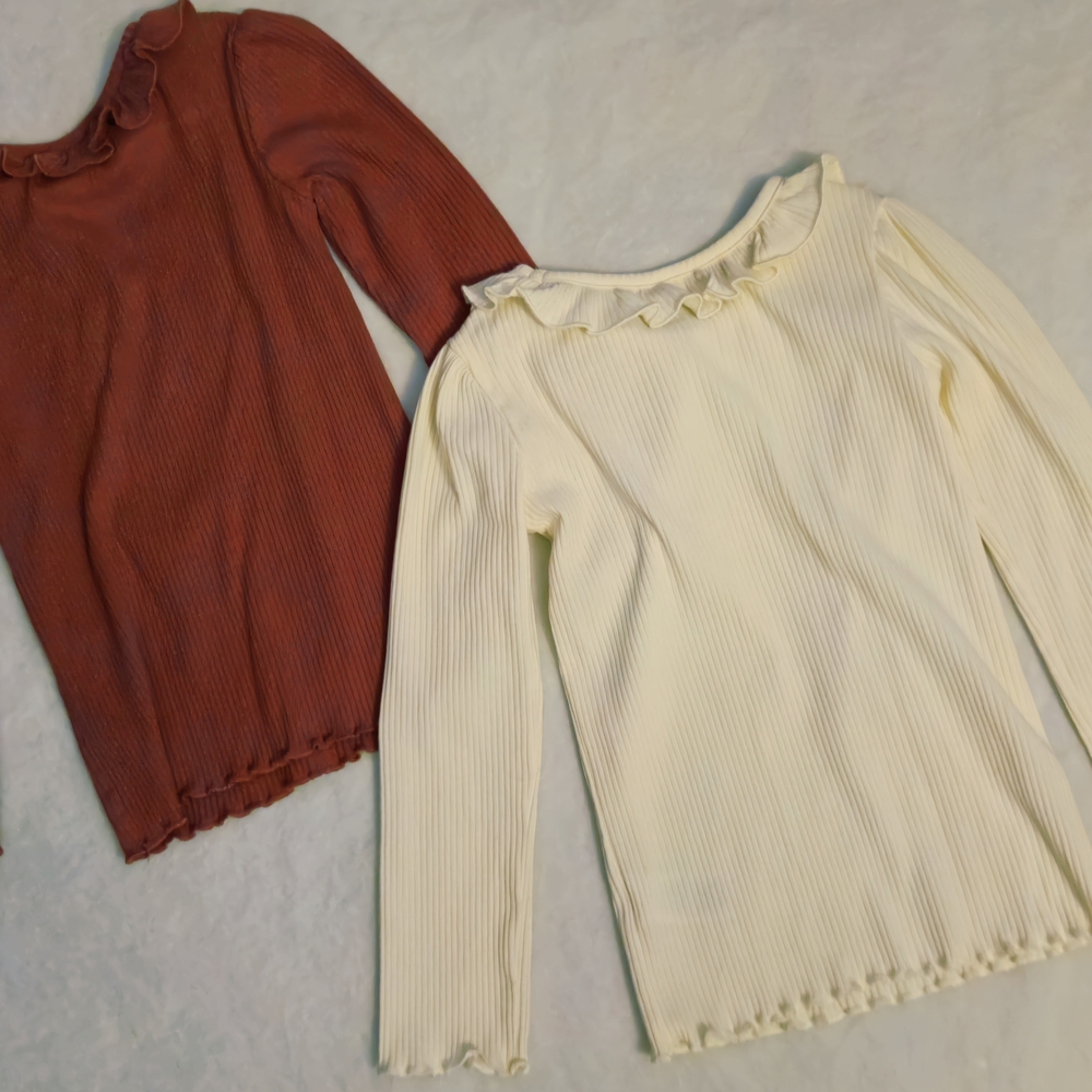 Garanimals Rust and Cream Ruffle Tops - Picture 2 of 3